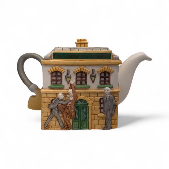 Vintage 1980s Limited Edition Christopher Wren Teapot, "The Sherlock Holmes" Pub - Picture 6 of 8